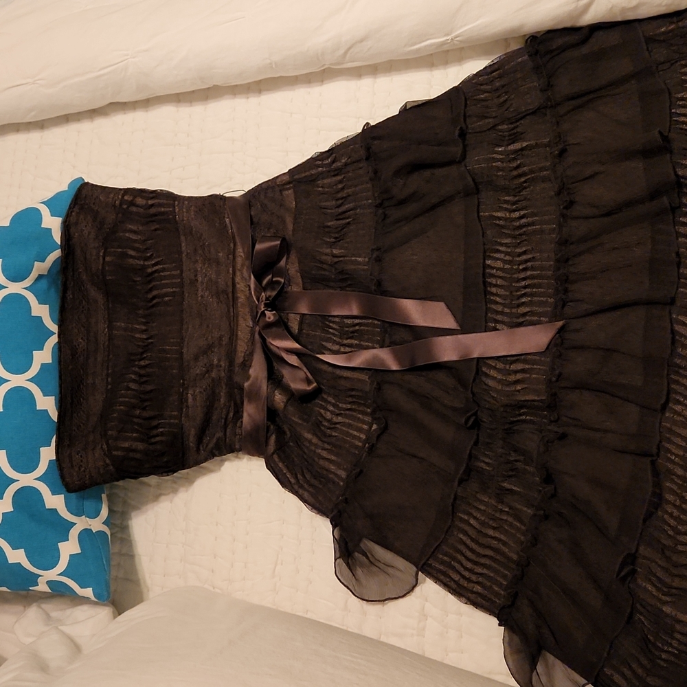 Brown silk dress